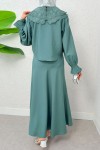 Bebe Yaka Etek Takım 2255 - MİNT YEŞİLİ Bebe Yaka Etek Takım 2255 - MİNT YEŞİLİ