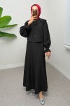 Bebe Yaka Etek Takım 2255 - SİYAH