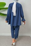 Önü Çımalı Tesettür Takım 2257 - İNDİGO