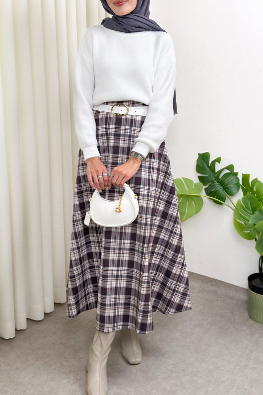 Ekose Desenli Etek 2261 - LACİVERT