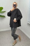 Broş Detaylı Tesettür Tunik 2264 - SİYAH