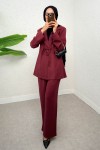 İp Bağcıklı Ceket Takım 2265 - BORDO