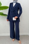 İp Bağcıklı Ceket Takım 2265 - LACİVERT
