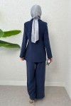İp Bağcıklı Ceket Takım 2265 - LACİVERT