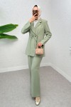 İp Bağcıklı Ceket Takım 2265 - MİNT YEŞİLİ