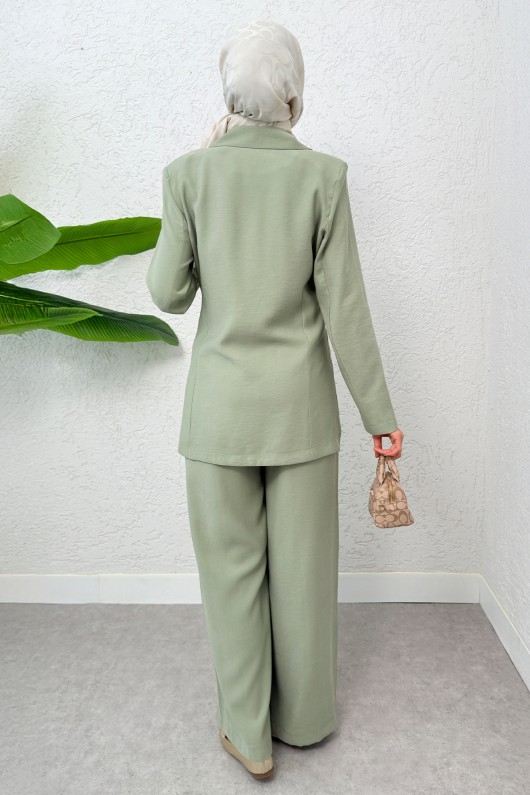 İp Bağcıklı Ceket Takım 2265 - MİNT YEŞİLİ