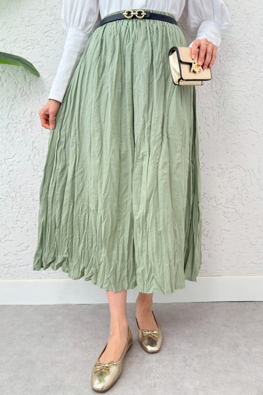 Kırışık Tesettür Etek 2266 - AÇIK HAKİ Kırışık Tesettür Etek 2266 - AÇIK HAKİ