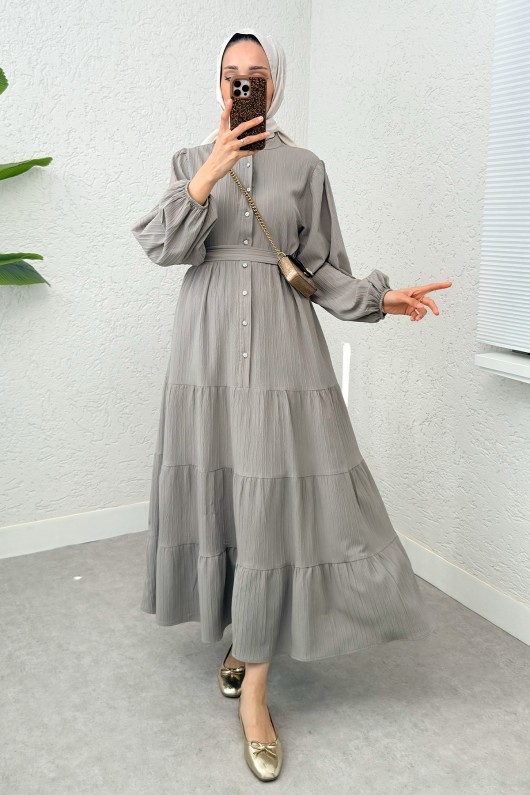 Hakim Yaka Tesettür Elbise 2268 - KÜF YEŞİLİ Hakim Yaka Tesettür Elbise 2268 - KÜF YEŞİLİ