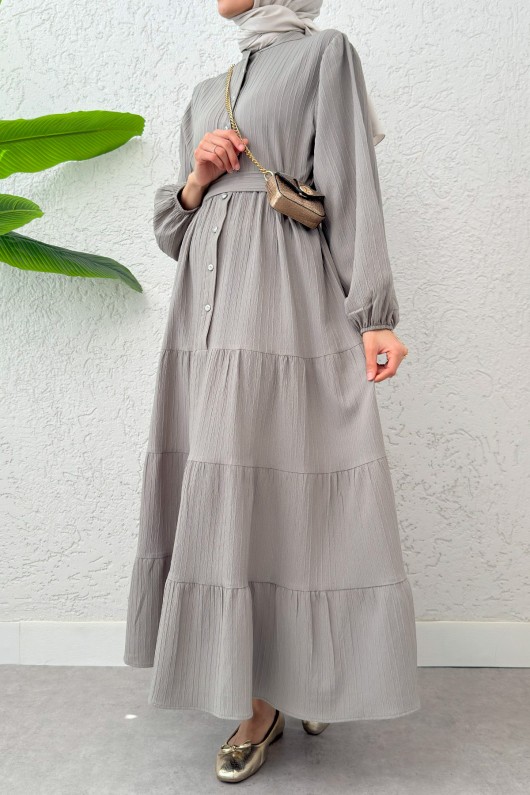 Hakim Yaka Tesettür Elbise 2268 - KÜF YEŞİLİ Hakim Yaka Tesettür Elbise 2268 - KÜF YEŞİLİ