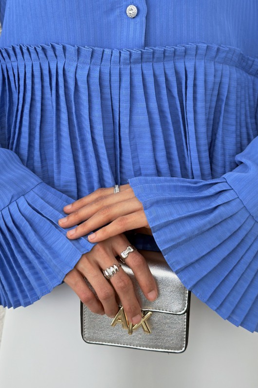 Pilise Detaylı Gömlek 2270 - MAVİ