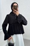 Pilise Detaylı Gömlek 2270 - SİYAH