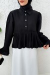 Pilise Detaylı Gömlek 2270 - SİYAH