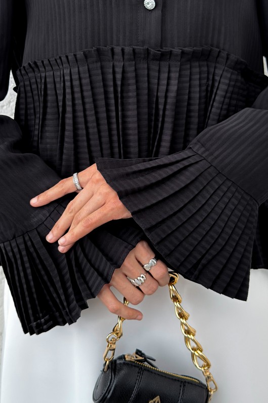 Pilise Detaylı Gömlek 2270 - SİYAH