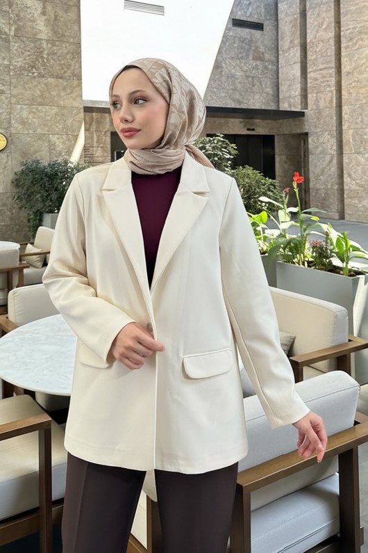 Scuba Blazer Ceket 2272 - BEJ Scuba Blazer Ceket 2272 - BEJ