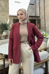 Scuba Blazer Ceket 2272 - BORDO