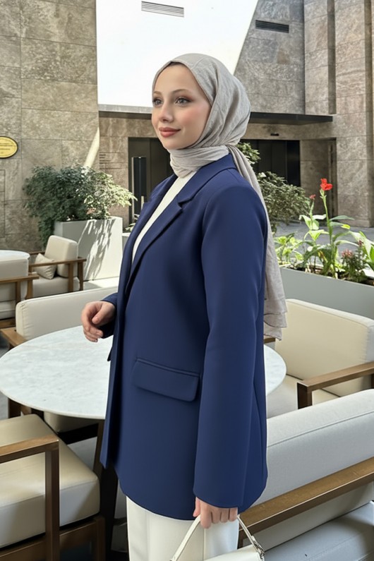 Scuba Blazer Ceket 2272 - LACİVERT Scuba Blazer Ceket 2272 - LACİVERT