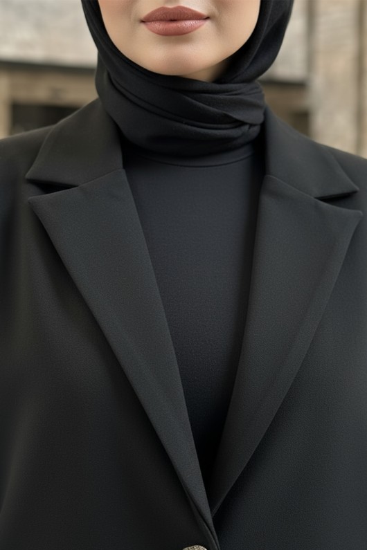 Scuba Blazer Ceket 2272 - SİYAH Scuba Blazer Ceket 2272 - SİYAH