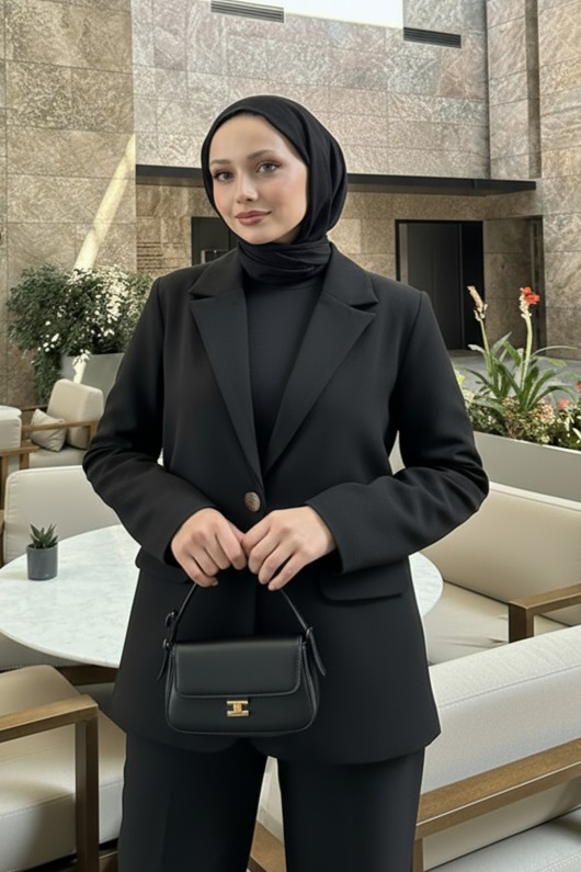 Scuba Blazer Ceket 2272 - SİYAH Scuba Blazer Ceket 2272 - SİYAH