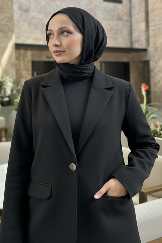 Scuba Blazer Ceket 2272 - SİYAH Scuba Blazer Ceket 2272 - SİYAH