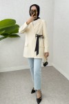 Yandan Bağlamalı Blazer Ceket 2273 - EKRU