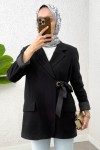 Yandan Bağlamalı Blazer Ceket 2273 - SİYAH