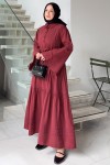 İspanyol Kol Tesettür Elbise 2276 - BORDO