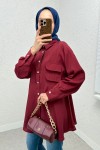 Çift Kapaklı Uzun Tunik 2277 - BORDO