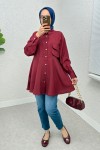 Çift Kapaklı Uzun Tunik 2277 - BORDO
