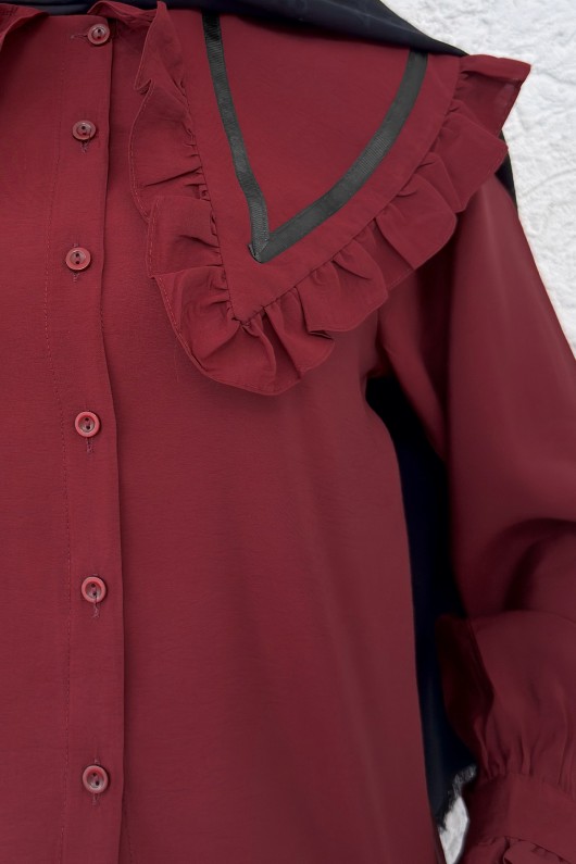 Büyük Bebe Yakalı Gömlek 2278 - BORDO