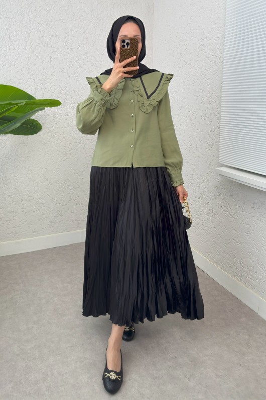 Büyük Bebe Yakalı Gömlek 2278 - AÇIK HAKİ