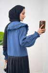 Büyük Bebe Yakalı Gömlek 2278 - İNDİGO Büyük Bebe Yakalı Gömlek 2278 - İNDİGO