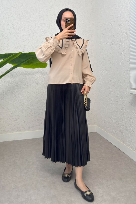 Büyük Bebe Yakalı Gömlek 2278 - TAŞ RENGİ