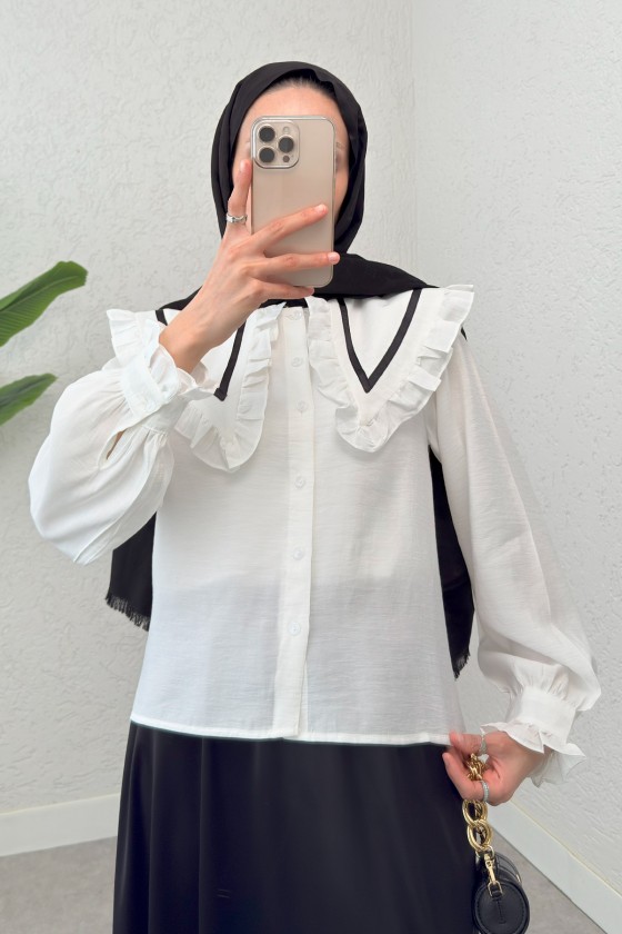 Büyük Bebe Yakalı Gömlek 2278 - KREM