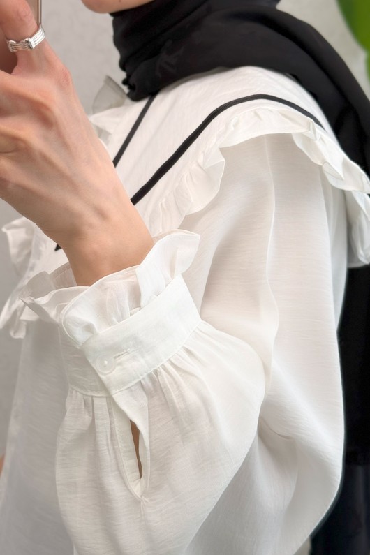 Büyük Bebe Yakalı Gömlek 2278 - KREM