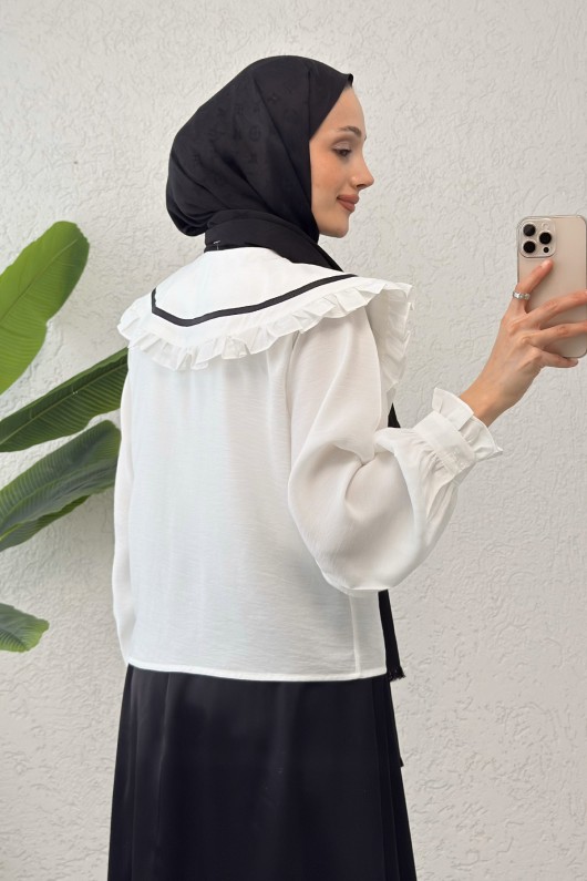 Büyük Bebe Yakalı Gömlek 2278 - KREM