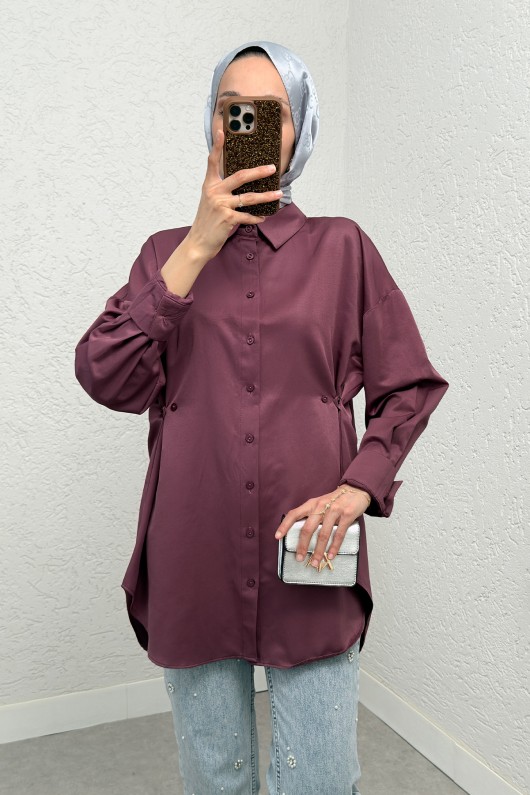 Yandan Düğmeli Tunik 2281 - VİŞNE ÇÜRÜĞÜ Yandan Düğmeli Tunik 2281 - VİŞNE ÇÜRÜĞÜ