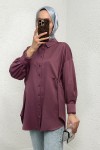 Yandan Düğmeli Tunik 2281 - VİŞNE ÇÜRÜĞÜ Yandan Düğmeli Tunik 2281 - VİŞNE ÇÜRÜĞÜ
