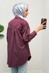 Yandan Düğmeli Tunik 2281 - VİŞNE ÇÜRÜĞÜ Yandan Düğmeli Tunik 2281 - VİŞNE ÇÜRÜĞÜ