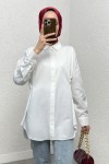 Yandan Düğmeli Tunik 2281 - BEYAZ
