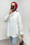 Yandan Düğmeli Tunik 2281 - BEYAZ