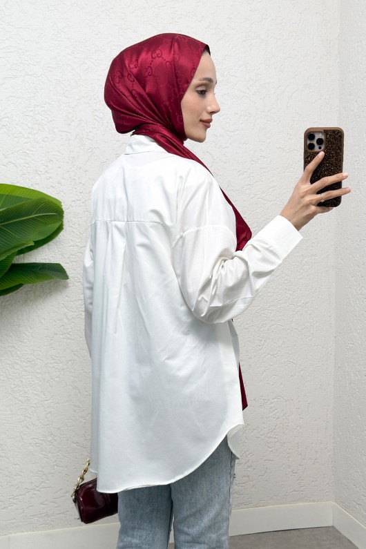 Yandan Düğmeli Tunik 2281 - BEYAZ