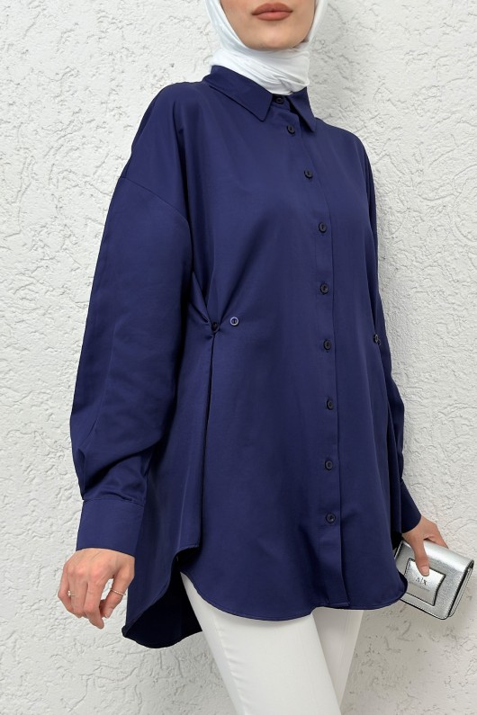 Yandan Düğmeli Tunik 2281 - LACİVERT