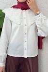 Üç Boyutlu Yaka Detaylı Gömlek 2282 - BEYAZ Üç Boyutlu Yaka Detaylı Gömlek 2282 - BEYAZ