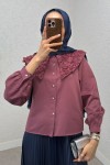 Üç Boyutlu Yaka Detaylı Gömlek 2282 - VİŞNE ÇÜRÜĞÜ Üç Boyutlu Yaka Detaylı Gömlek 2282 - VİŞNE ÇÜRÜĞÜ