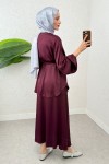 Saten Etekli Takım 2283 - BORDO Saten Etekli Takım 2283 - BORDO
