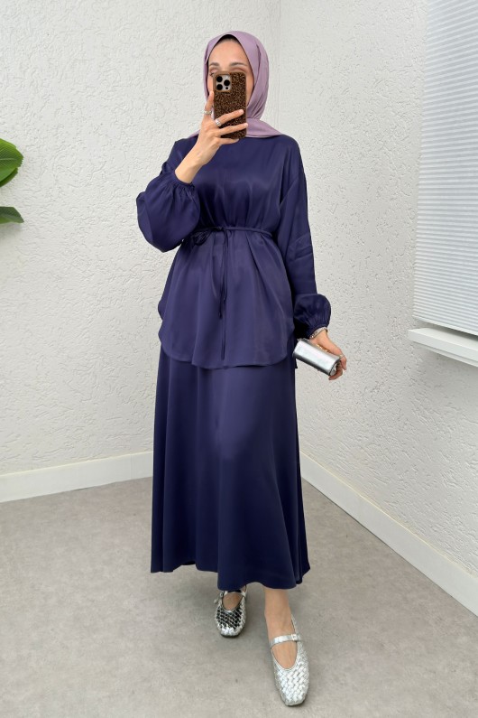 Saten Etekli Takım 2283 - LACİVERT