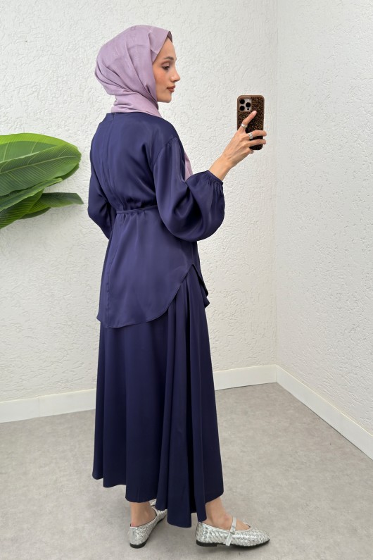 Saten Etekli Takım 2283 - LACİVERT