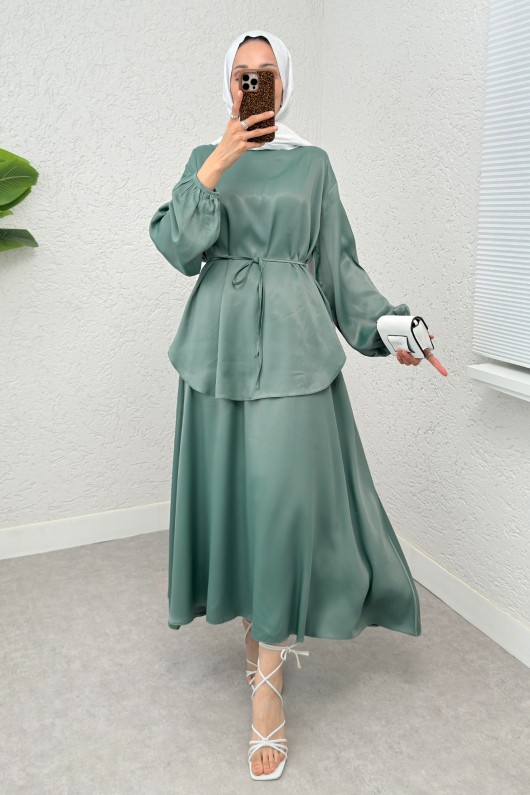 Saten Etekli Takım 2283 - MİNT YEŞİLİ