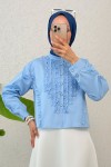 Fırfır Detaylı Gömlek 2287 - BEBE MAVİSİ