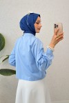 Fırfır Detaylı Gömlek 2287 - BEBE MAVİSİ